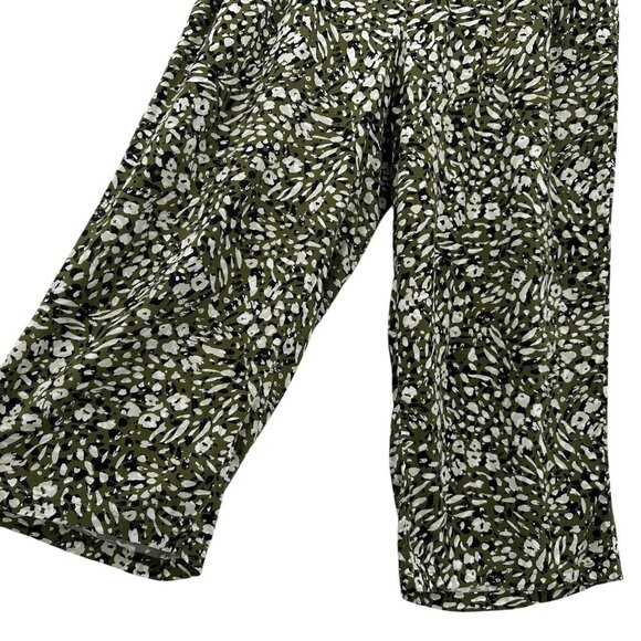 Liverpool Animal Print Olive Green Pull On Crop Wide Leg Pants Womens 2X - Picture 4 of 11
